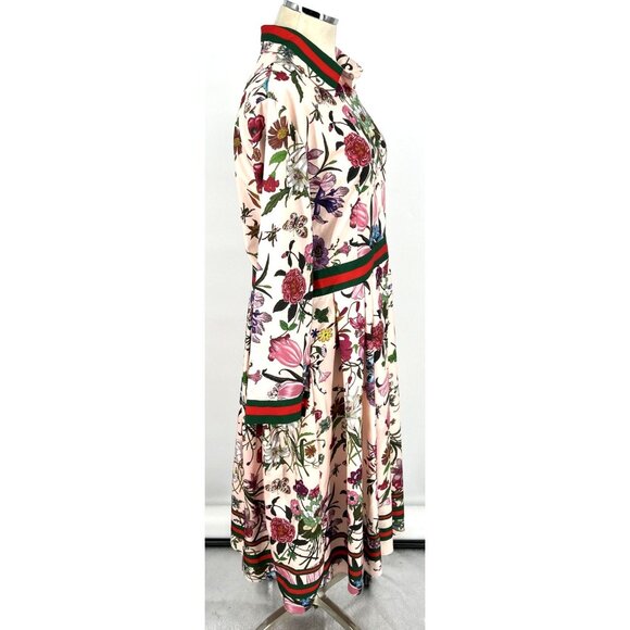 Lai Meng Five Cats Dress Floral Maxi Sz 14 Insects Butterflies Pleated NWT - Picture 4 of 7